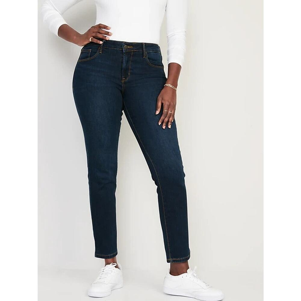 Old Navy Curvy Profile Jeans Mid Rise Dark Wash Size 2 Short